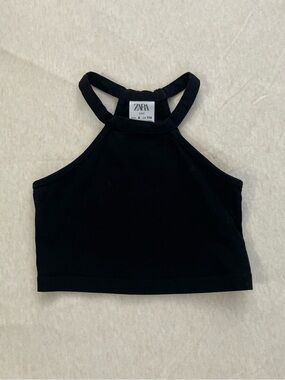 Zara Kids Halter Crop Top, Black - Size 116 (US 6) (EUC)